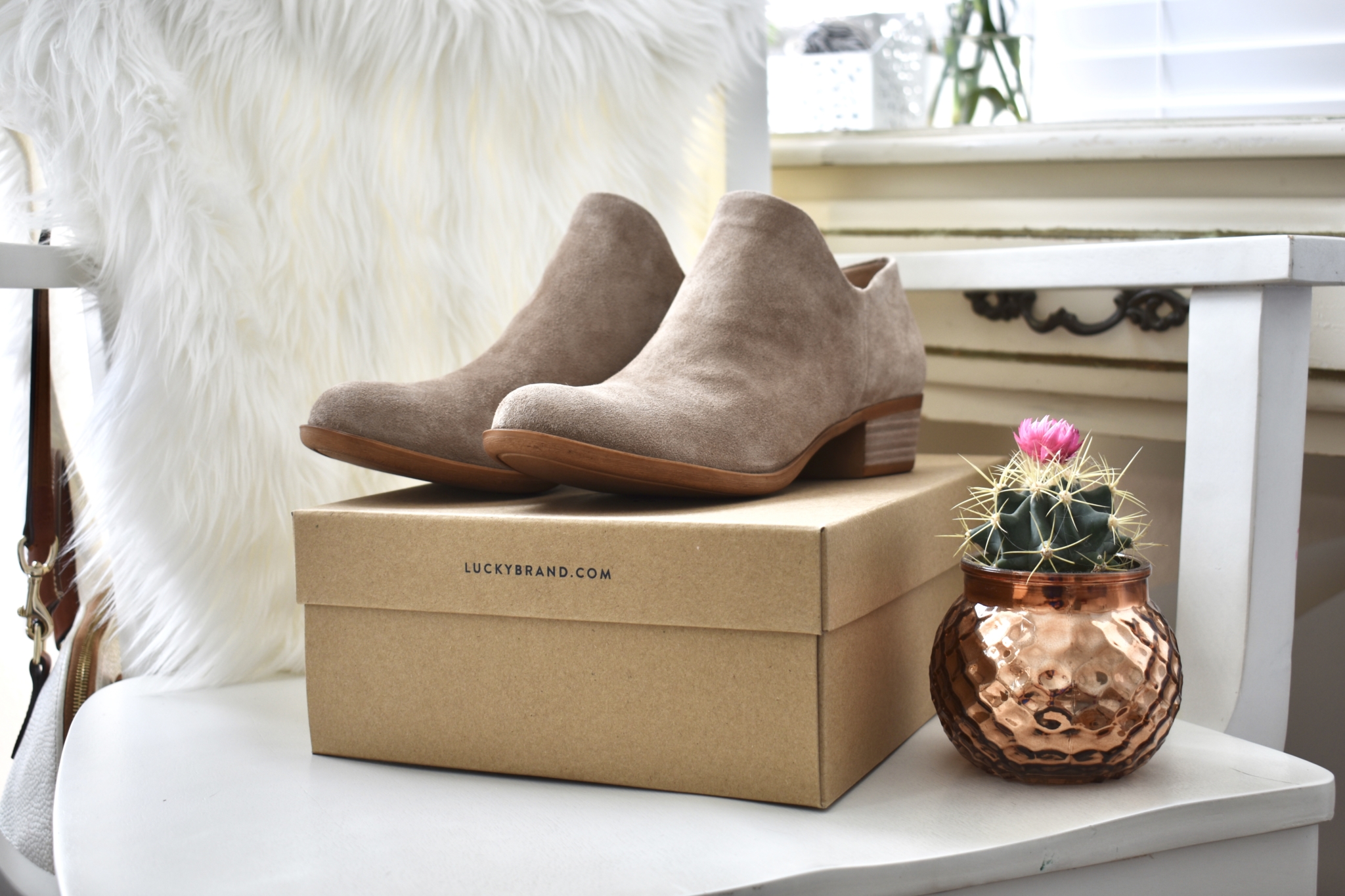 lucky brand booties with a low heel